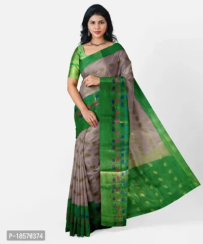 Trendy Silk Grey Woven Design Saree With Blouse Piece For Women