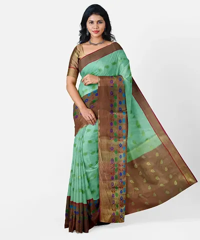 Trendy Silk Woven Design Saree With Blouse Piece For Women