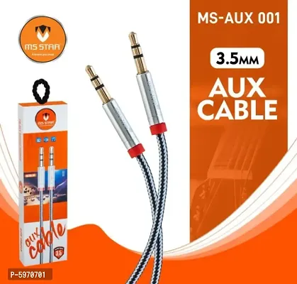 Ms Star 1 meter AUX cable 3.5 mm Male to Male Stereo Audio Aux Cable-thumb0