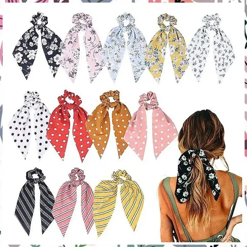 Pack of scrunchies scarf mix designs by Simran boutique