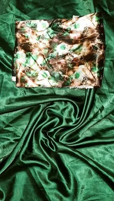 Beautiful Satin Saree with Blouse piece