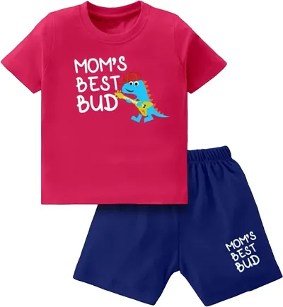 Elite Cotton Printed T-Shirts with Shorts For Boys