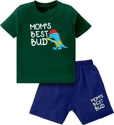 Elite Cotton Printed T-Shirts with Shorts For Boys