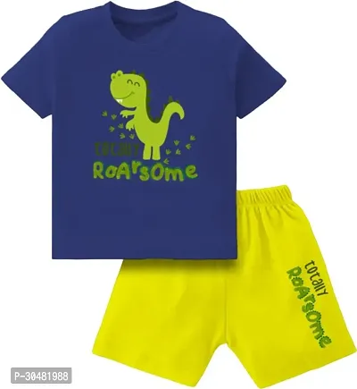 Fabulous Cotton Printed T-Shirt With Short For Boys-thumb0