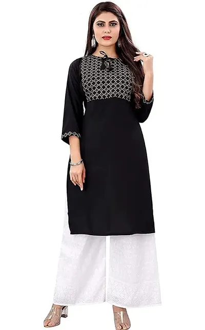 Stylish Rayon A-Line Embroidery Kurta