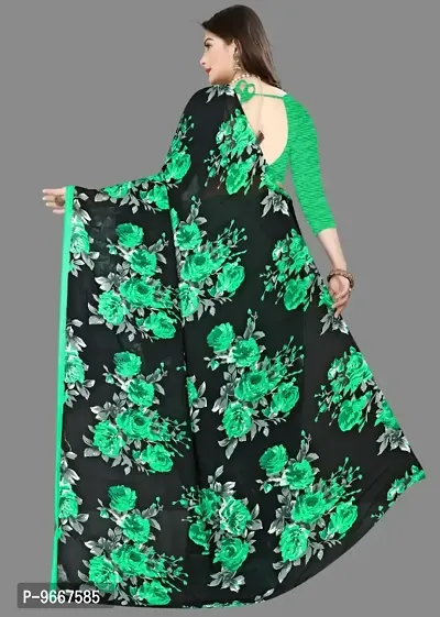 Printed daily wear Georgette Saree with Blouse-thumb2