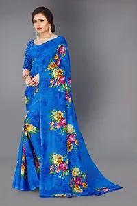 Printed daily wear Georgette Saree with Blouse-thumb1