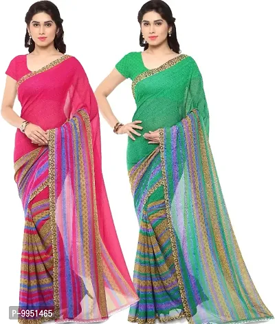 Printed Daily Wear Georgette Saree Combo-thumb0