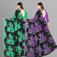 Printed Daily Wear Georgette Saree Combo-thumb3