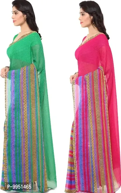 Printed Daily Wear Georgette Saree Combo-thumb2