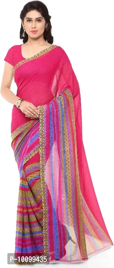 Daily Wear georgette Saree with unstitched Blouse Piece