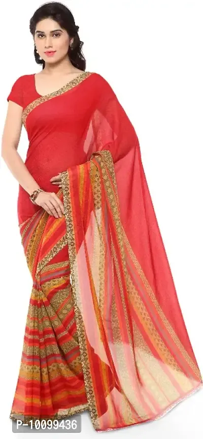Daily Wear georgette Saree with unstitched Blouse Piece-thumb0