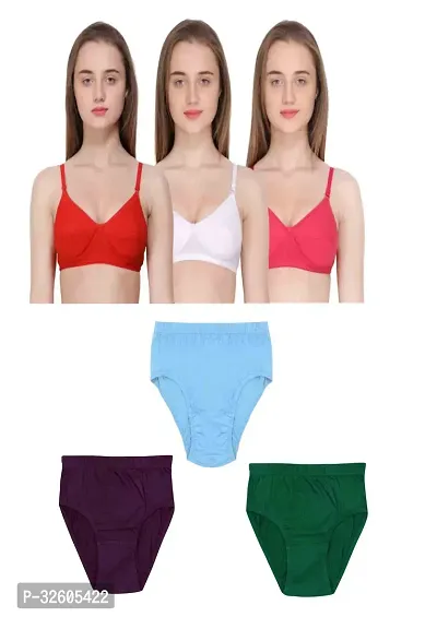 Stylish Women Bra and Panty Set Pack of 3