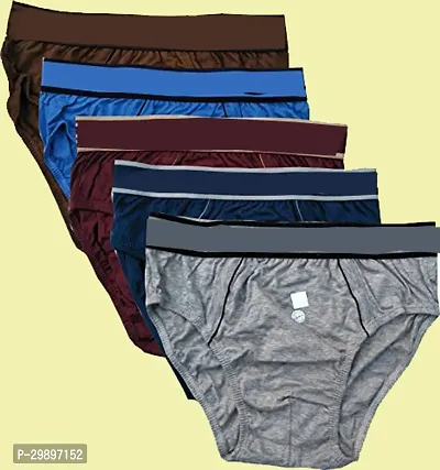 Stylish Cotton Solid Brief for Men, Pack of 5-thumb0