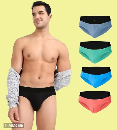 Stylish Cotton Solid Brief for Men, Pack of 5-thumb0