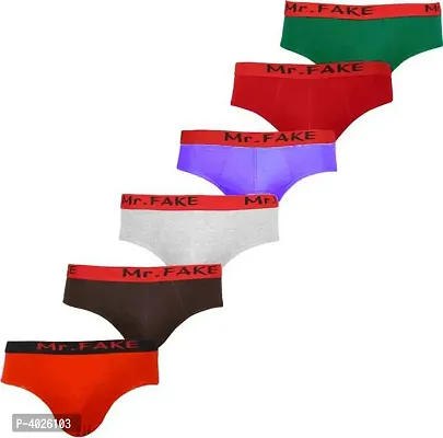 Men's Multicoloured Cotton Self Pattern Basic Briefs (Pack Of 6)-thumb0