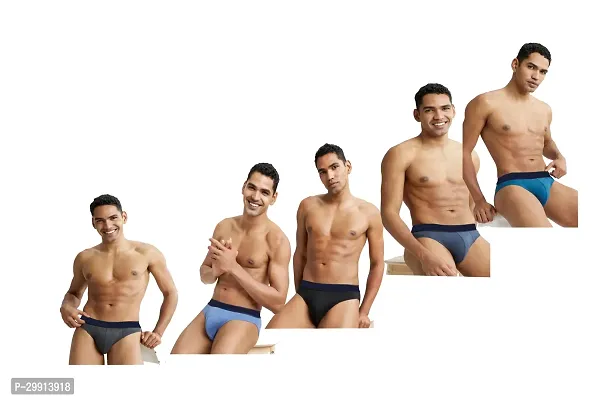 Stylish Cotton Solid Brief for Men, Pack of 5-thumb0