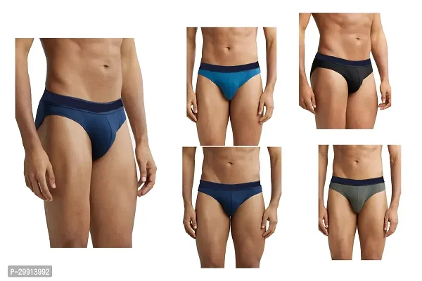 Stylish Cotton Solid Brief for Men, Pack of 5