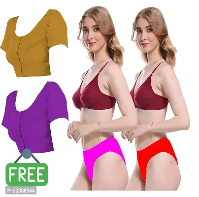 Women Lingerie Set Pack of 2 with Free Blouse Pack of 2-thumb0