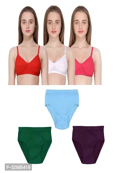 Stylish Women Bra and Panty Set Pack of 3