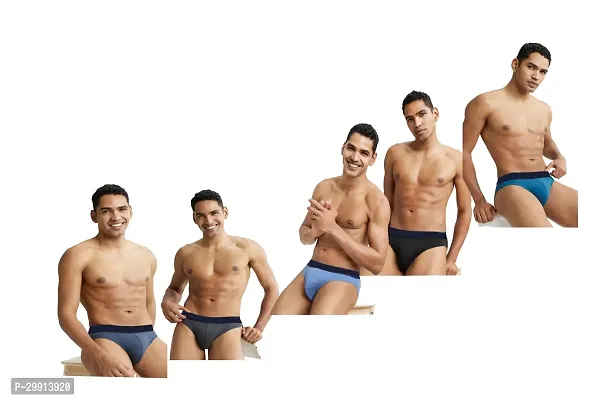 Stylish Cotton Solid Brief for Men, Pack of 5