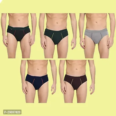 Stylish Cotton Solid Brief for Men, Pack of 5