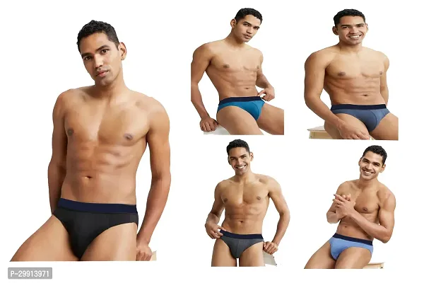 Stylish Cotton Solid Brief for Men, Pack of 5