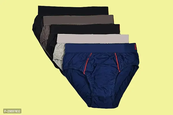 Stylish Cotton Solid Brief for Men, Pack of 5