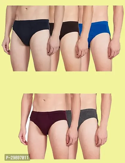 Stylish Cotton Solid Brief for Men, Pack of 5-thumb0