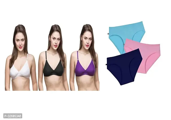 Stylish Women Bra and Panty Set Pack of 3-thumb0