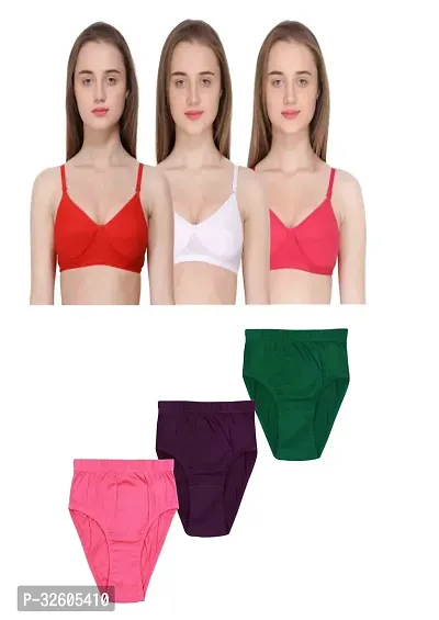 Stylish Women Bra and Panty Set Pack of 3-thumb0