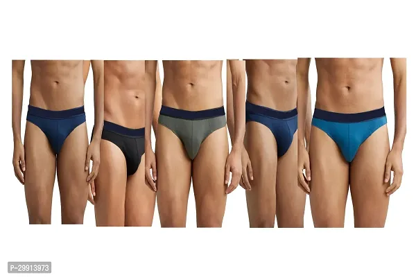 Stylish Cotton Solid Brief for Men, Pack of 5-thumb0