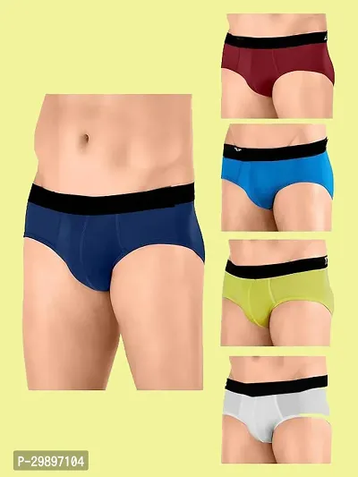 Stylish Cotton Solid Brief for Men, Pack of 5