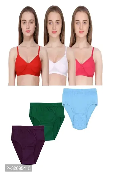 WOMEN BRA PANTY SET PACK OF 3