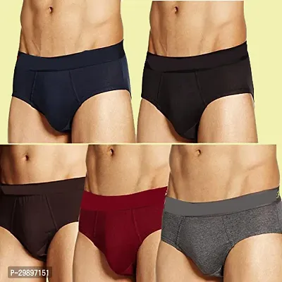 Stylish Cotton Solid Brief for Men, Pack of 5