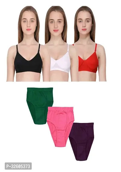 WOMEN BRA PANTY SET PACK OF 3