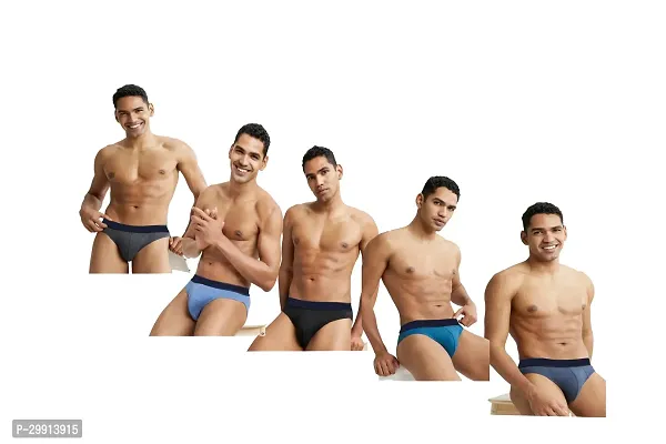 Stylish Cotton Solid Brief for Men, Pack of 5