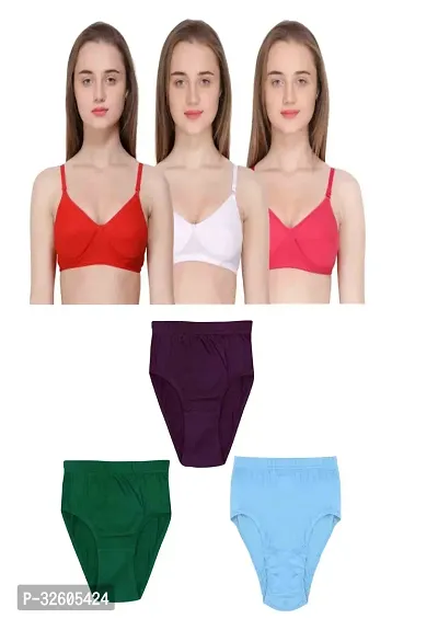 Stylish Women Bra and Panty Set Pack of 3-thumb0