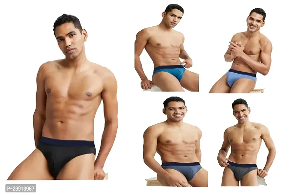 Stylish Cotton Solid Brief for Men, Pack of 5