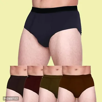 Stylish Cotton Solid Brief for Men, Pack of 5-thumb0