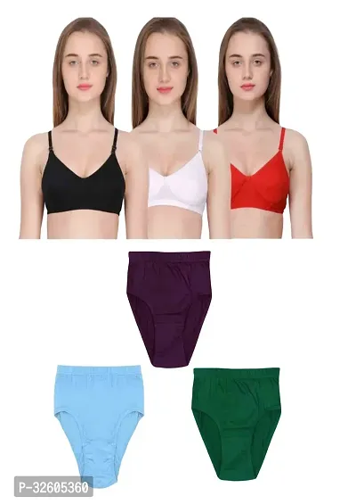 Stylish Women Bra and Panty Set Pack of 3-thumb0