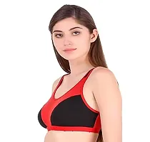 Latest Multicoloured Cotton Blend Sports Bra (Combo of 2)-thumb2