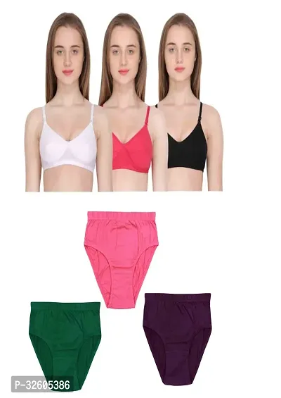 WOMEN BRA PANTY SET PACK OF 3