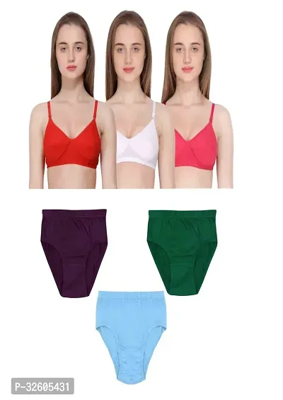 Stylish Women Bra and Panty Set Pack of 3