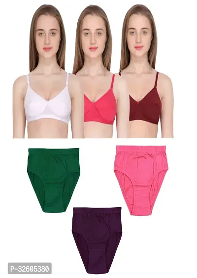 Stylish Women Bra and Panty Set Pack of 3