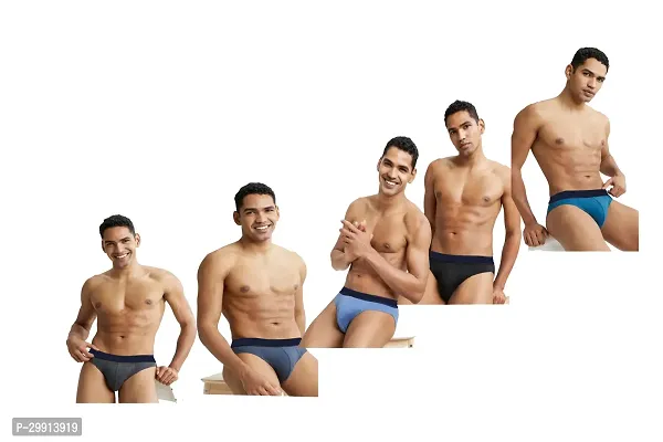 Stylish Cotton Solid Brief for Men, Pack of 5