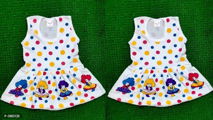 Girl's Pure Cotton Ball Printed Frock Pack Of 2-thumb0