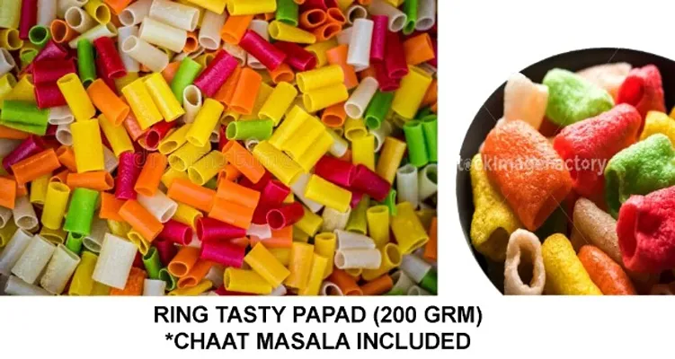 RING TASTY PAPAD (200 GRM) CHAAT MASALA INCLUDED-Price Incl. Shipping
