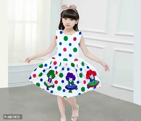 Girl S Imported Cotton Printed Trendy Frock-thumb0