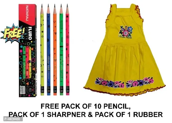 Kid's Trendy Printed Frock With Free Gift Included-thumb0